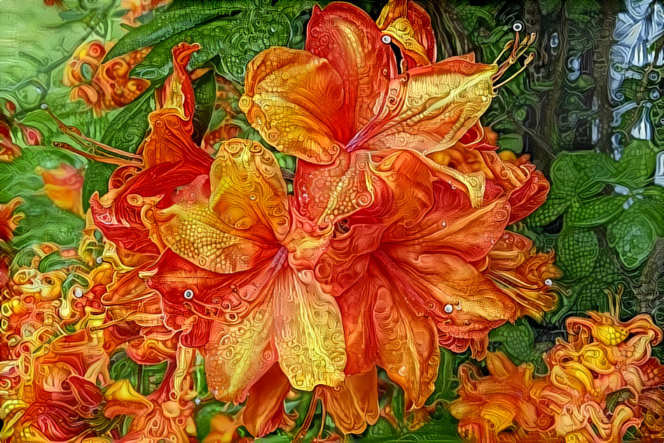 Orange Azalea blossom