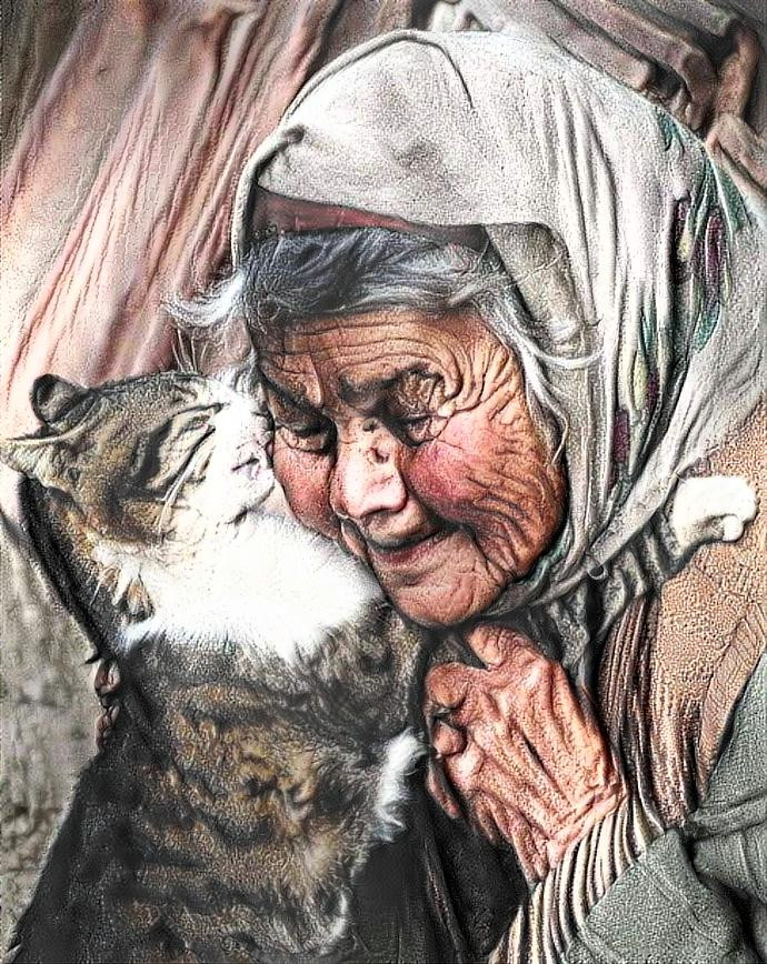 Old Lady with Cat