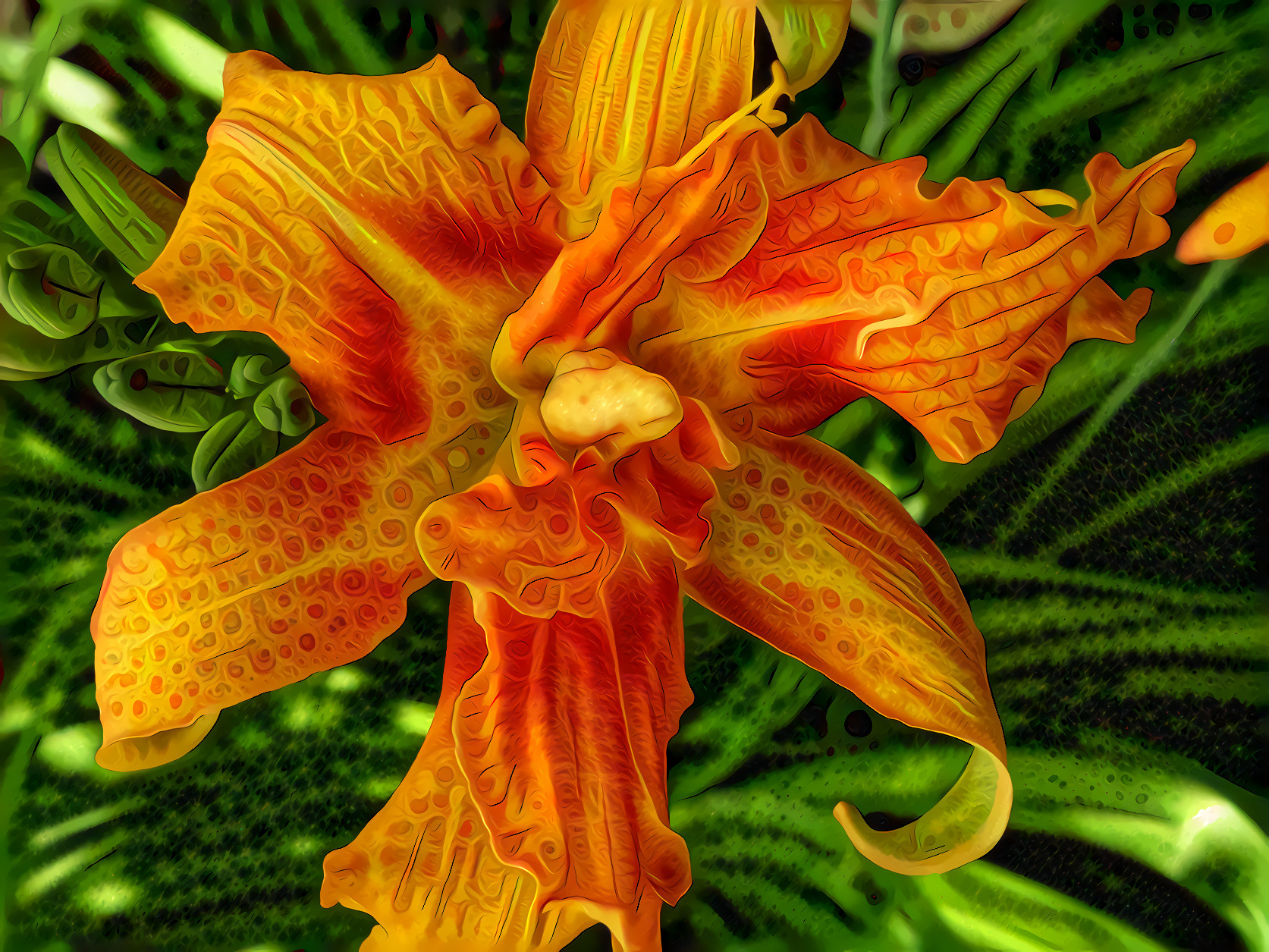 Yellow and Orange Daylily... Whew!