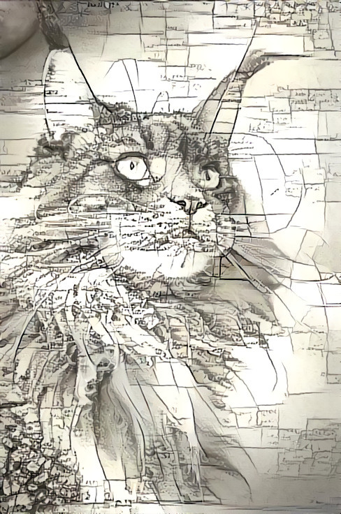 cat, map, black and white, lines
