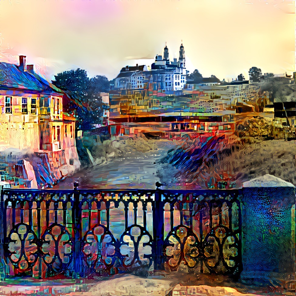 &quot;Colors reanimated old Vilnius II. View from Užupis Bridge to Missionary Monastery 1942&quot; Tautvydas