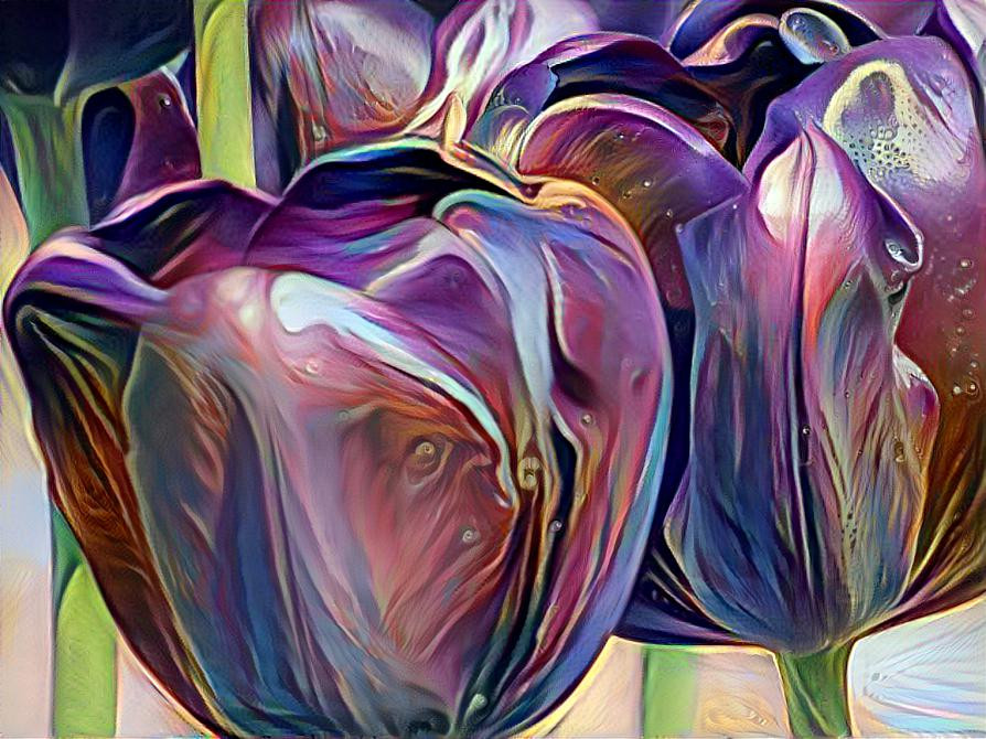 Wavy Purple Tulips