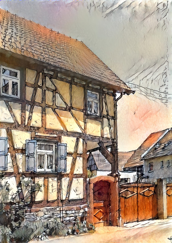 Half-timbered house in our homeland.