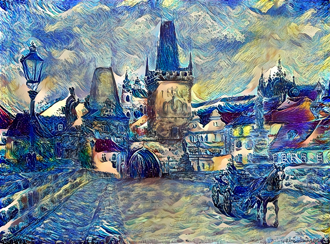 "The winds of Time" _ source: "Walk in old Prague (Charles Bridge)" - artwork from sharmiashvili.livemaster _ (200907)