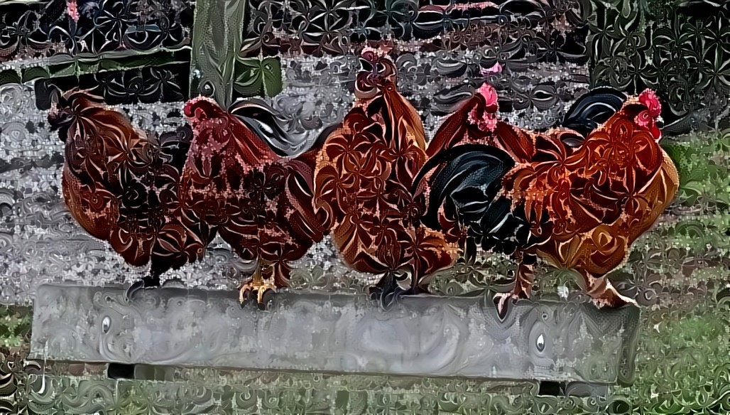 Four rusty Chicken      (stock)