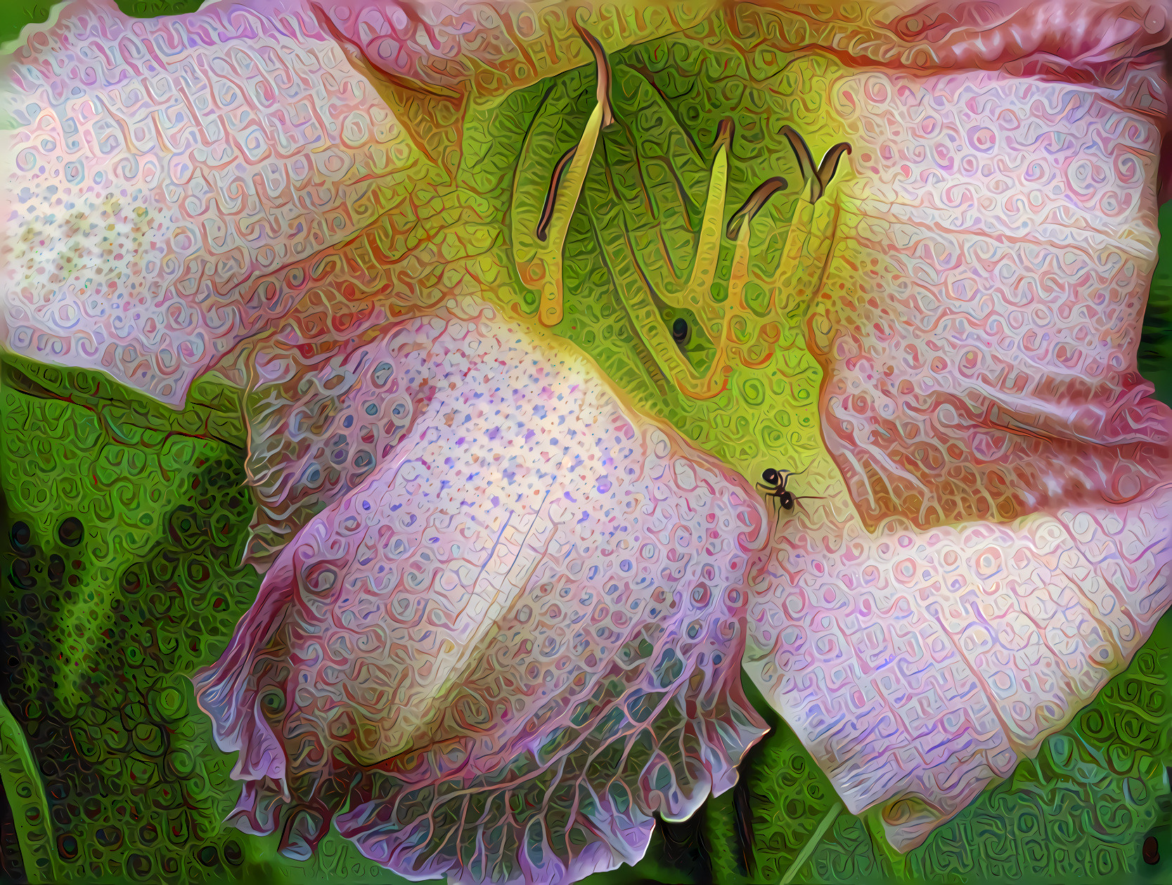 Pink Daylily with ant...