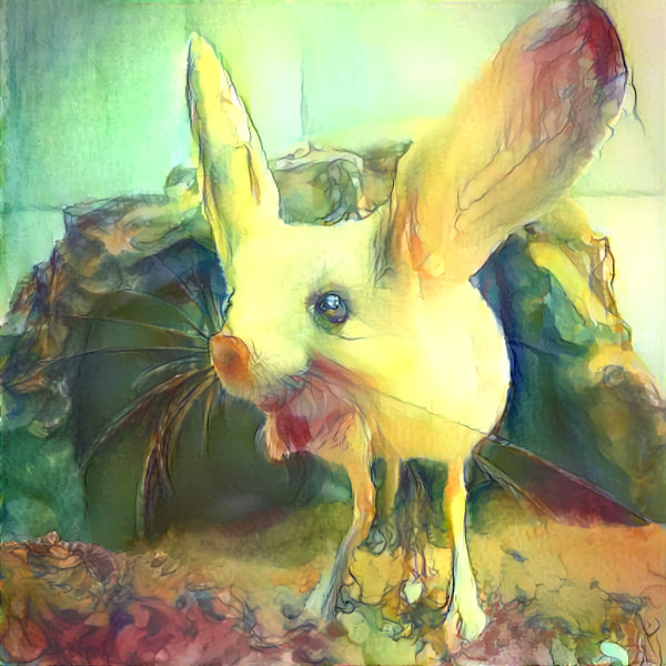 gerboa - yellow, green, painting