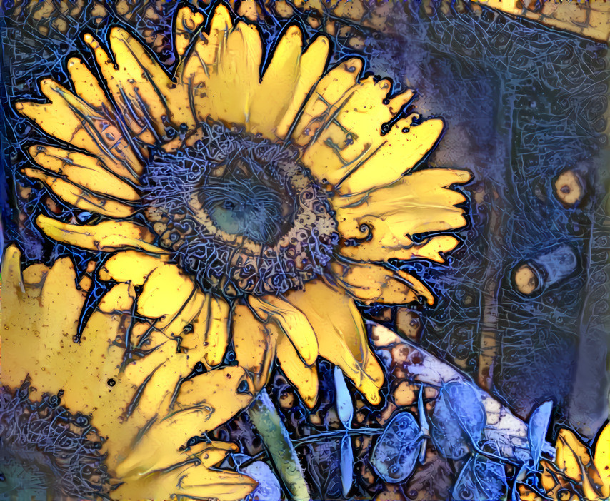 Sunflowers, blue