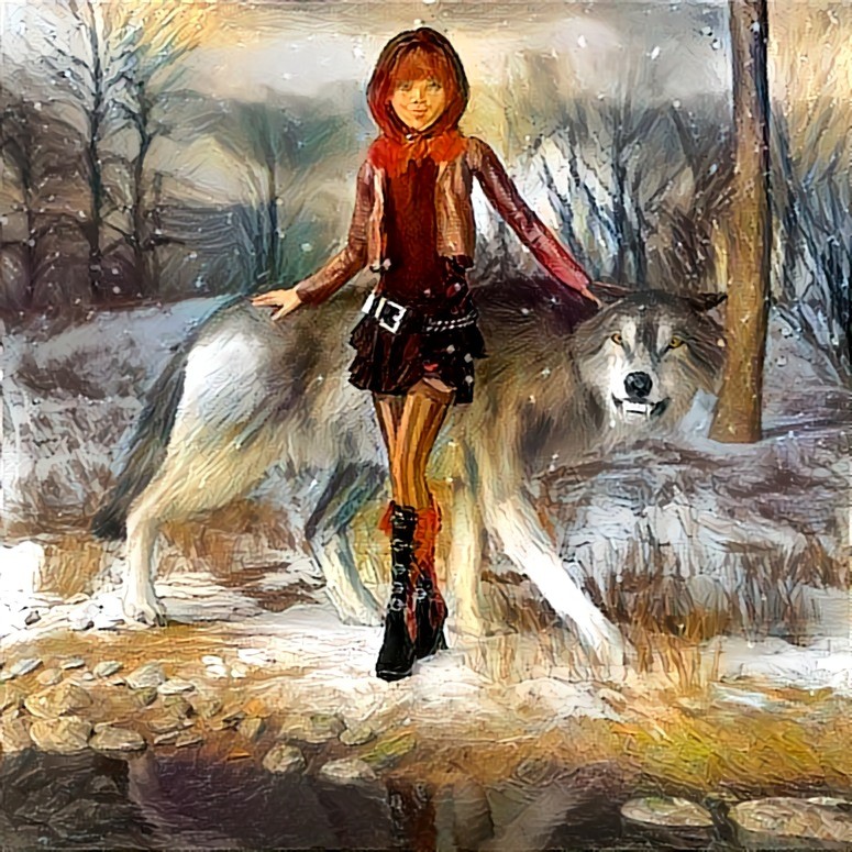 Girl and wolf