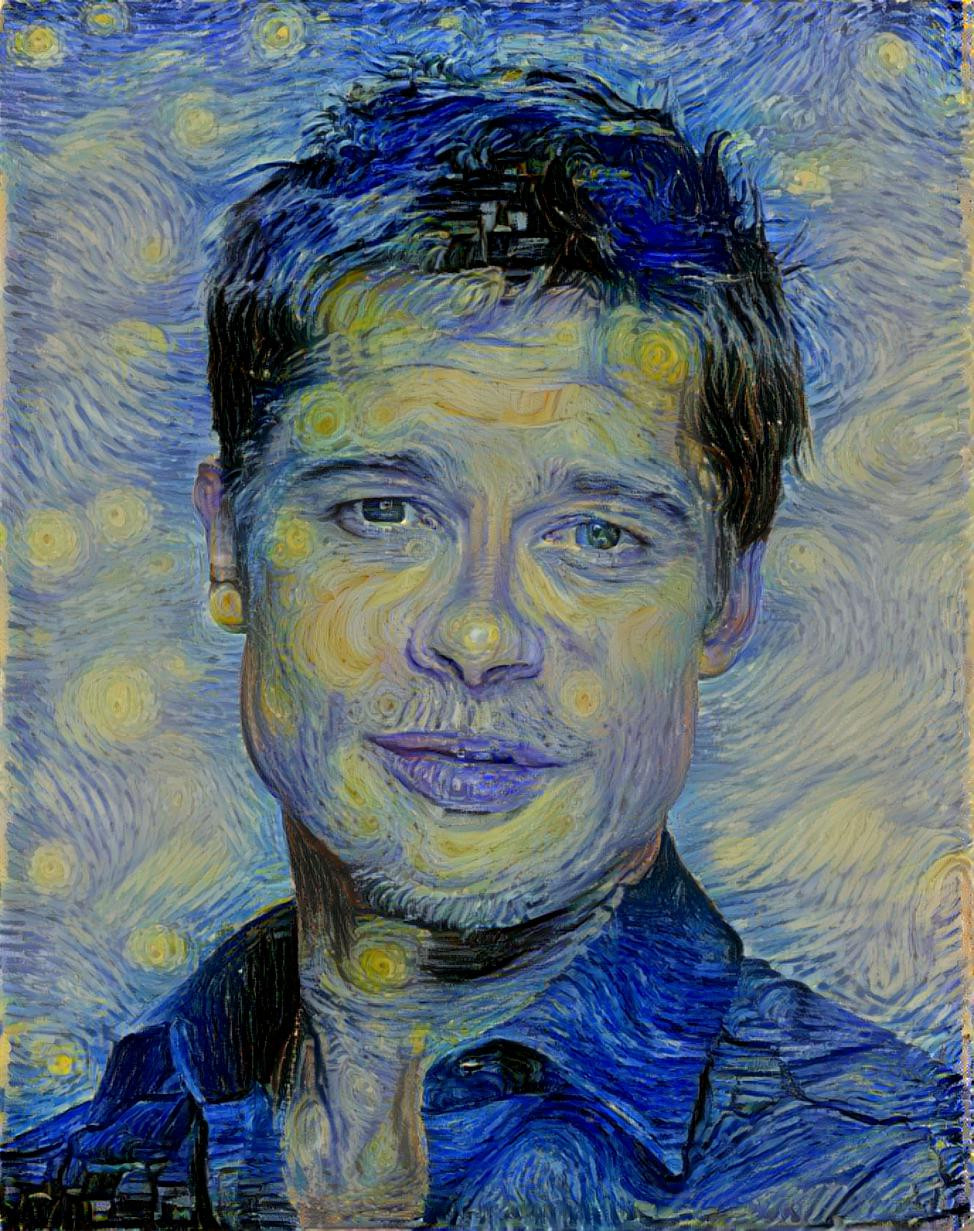 Starry Night Brad Pitt