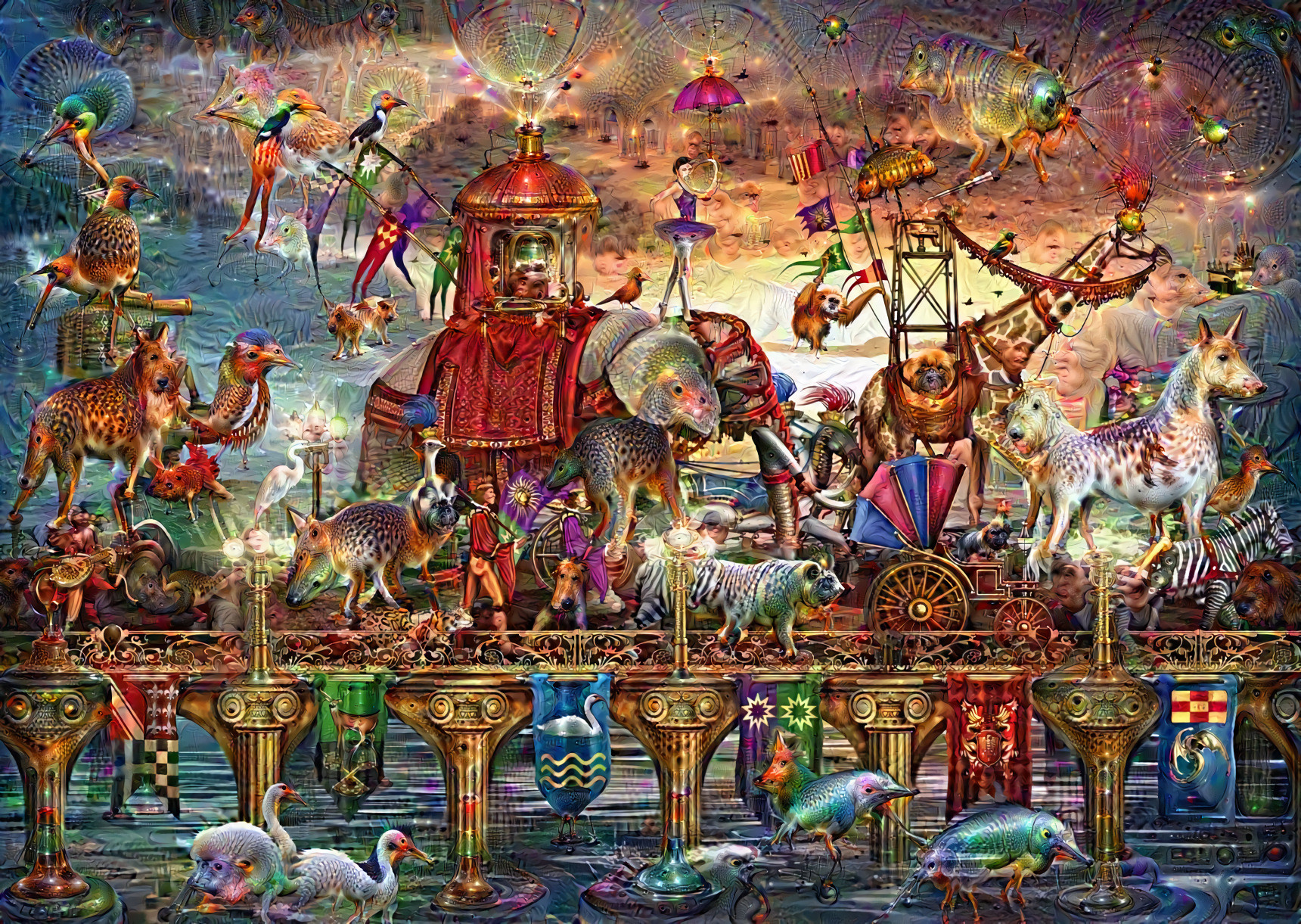 "Mindcirkus at the bridge to the fields of Deliriumland" (03) _ original artwork by Ciro Marchetti