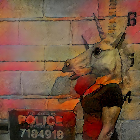 Unicorn Arrest Photo - Retextured