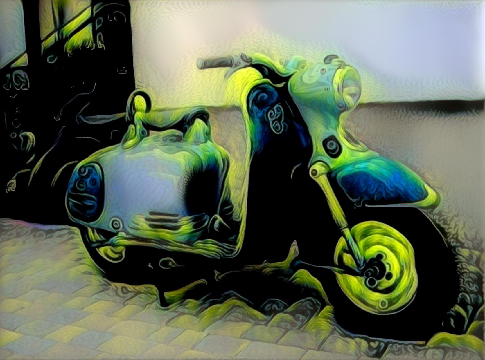 Neon Retro Scooter