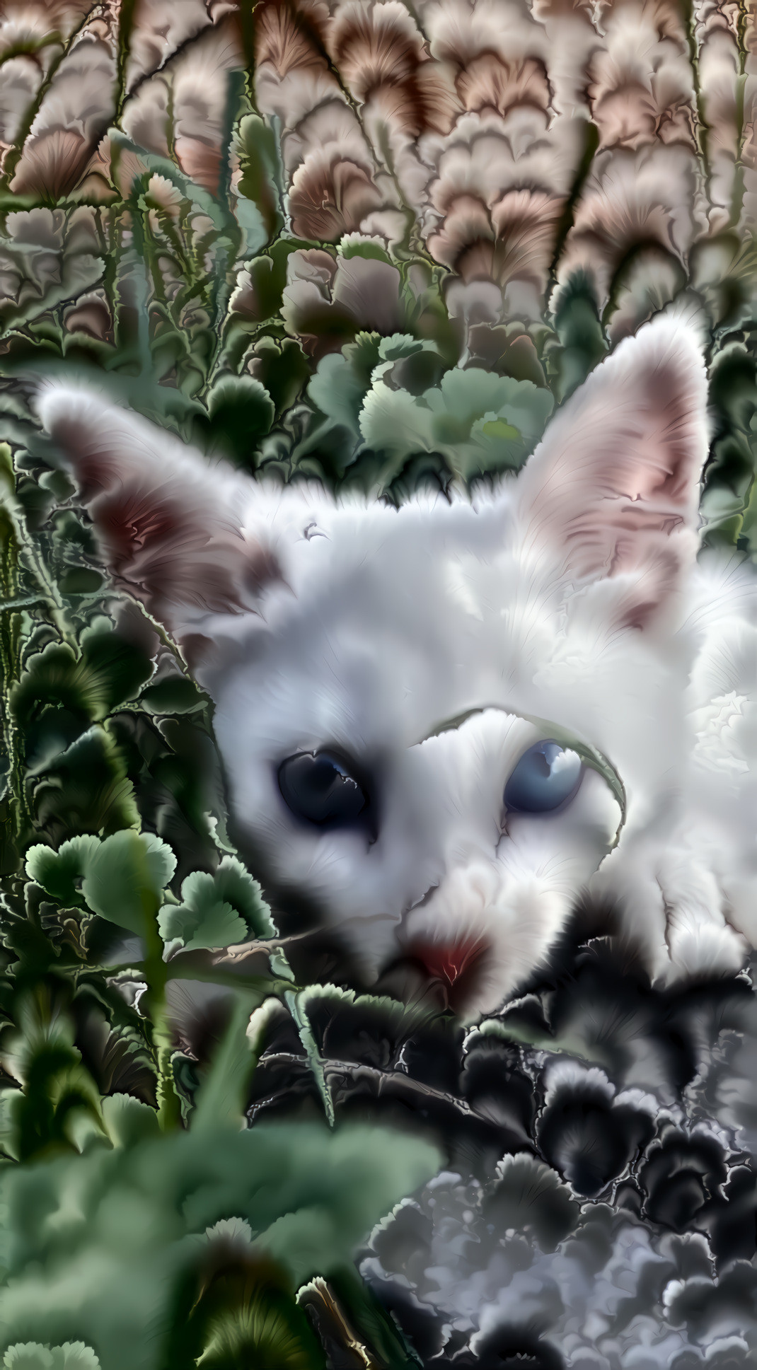 Blue eyed white cat