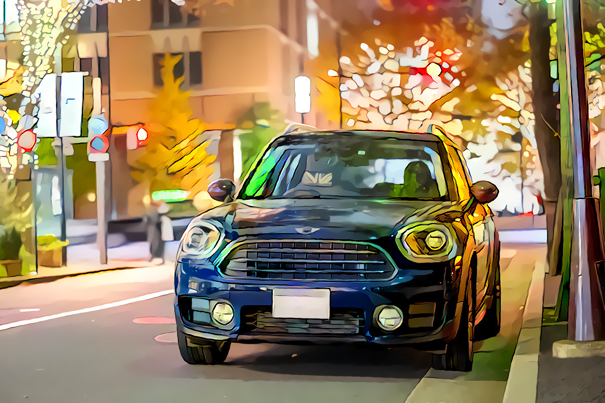 MINI F60 in the street in Marunouchi Tokyo