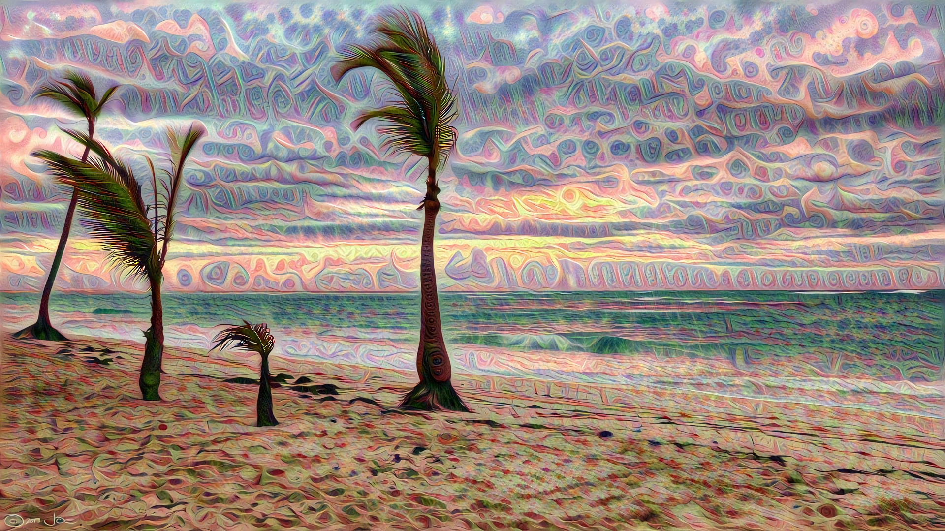 Island Palm Trees on the Beach