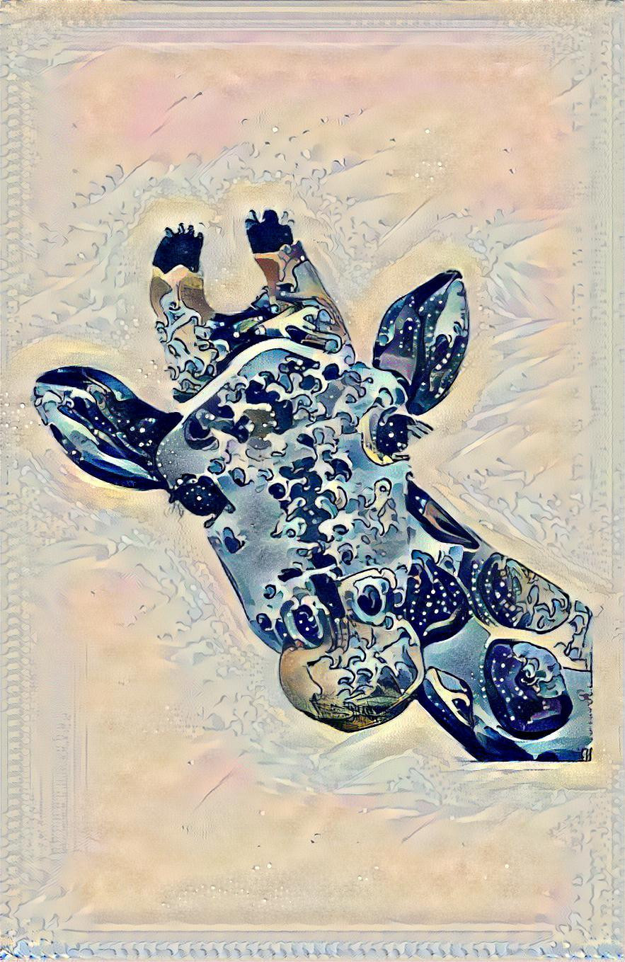 The Great Giraffe Wave off Kanagawa