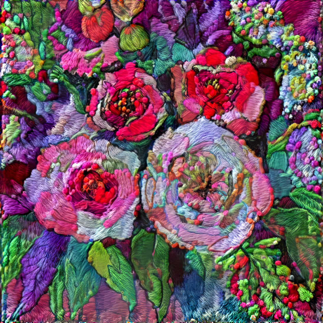 embroidered  peony garden