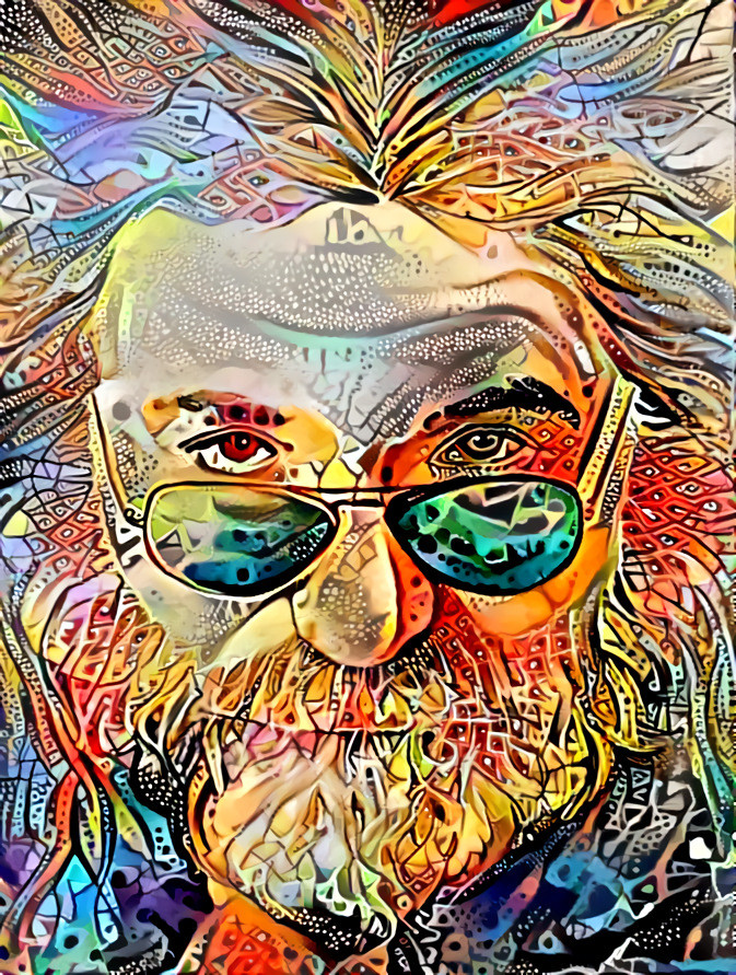 ''Psy Jerry'' _ source: ''Jerry Garcia (Grateful Dead band)'' - watercolor by workingwoman (Naomi) _ (191226)