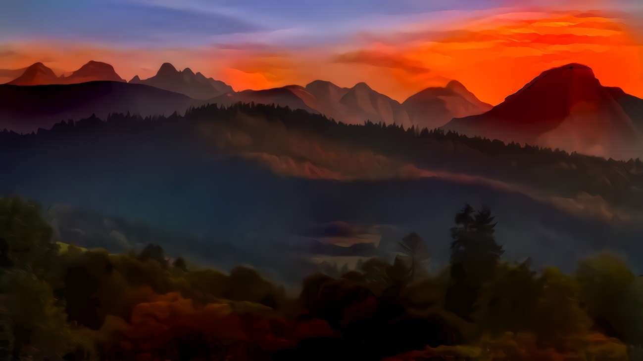 The Tatra Mountains at sunset