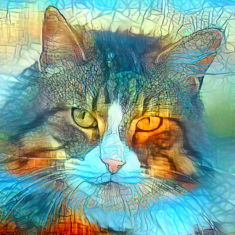 Style: Picture by geralt (Pixabay) ; Photo: StyleGAN2 generated cat