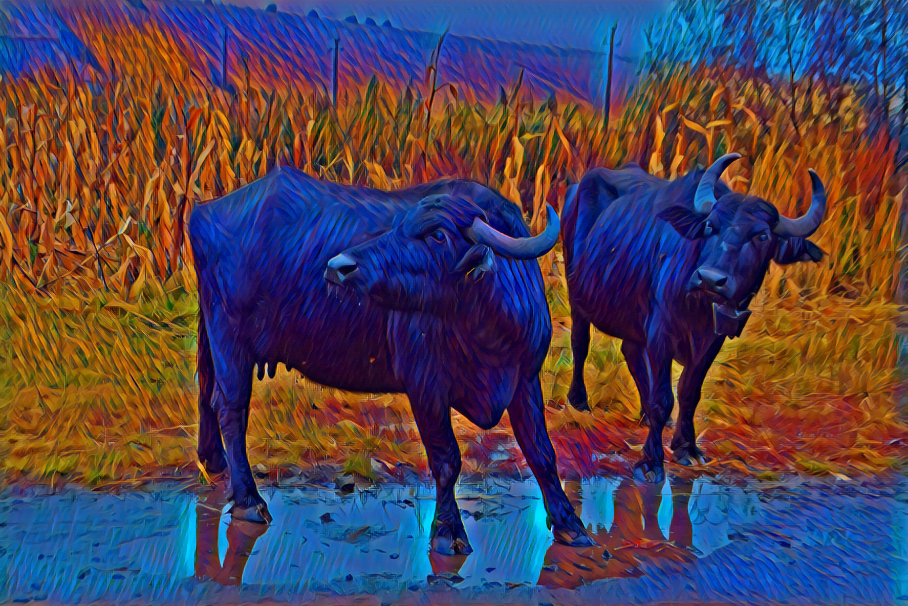 Water buffalo in Transylvania