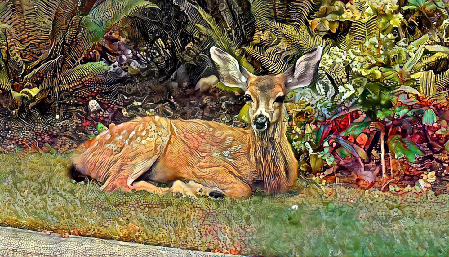 A fawn in our yard