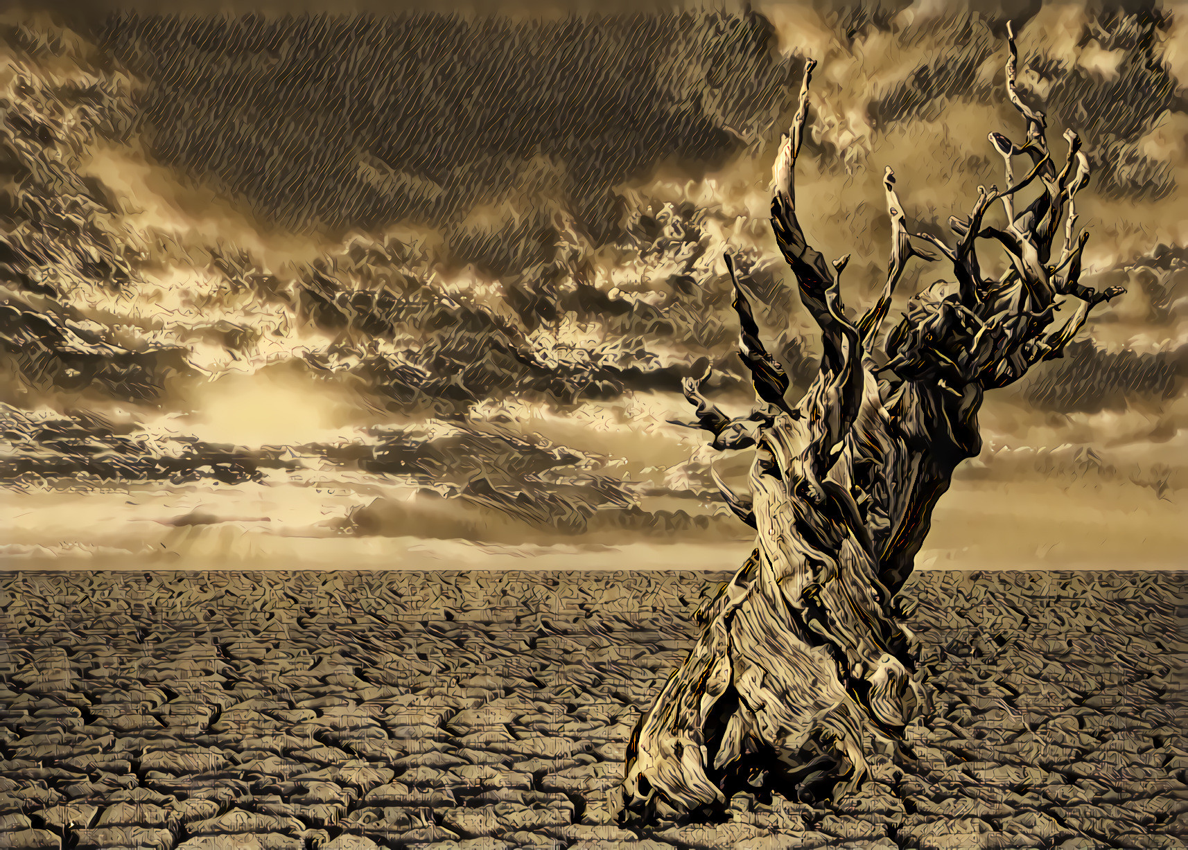 Arid Desert, Ancient Tree