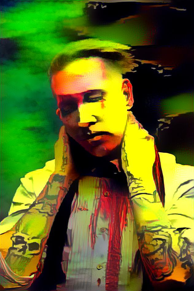 Photo of Marilyn Manson + art by Anastasiia Aspid