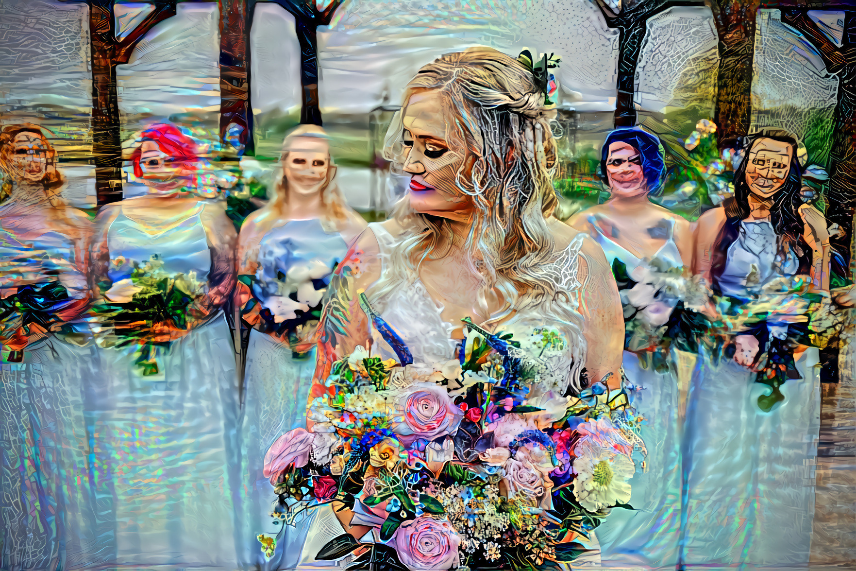 Bride bouquet front center