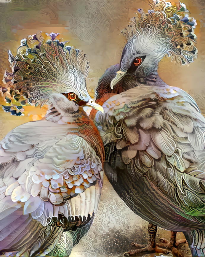 VICTORIA CROWNED PIGEON image courtesy of artist Cara Bevan