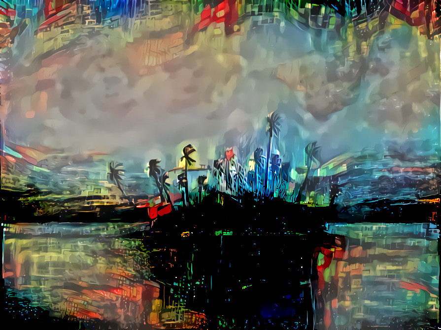 (from a painting of mine) Paradise Considered - Deep Dream Iteration 2