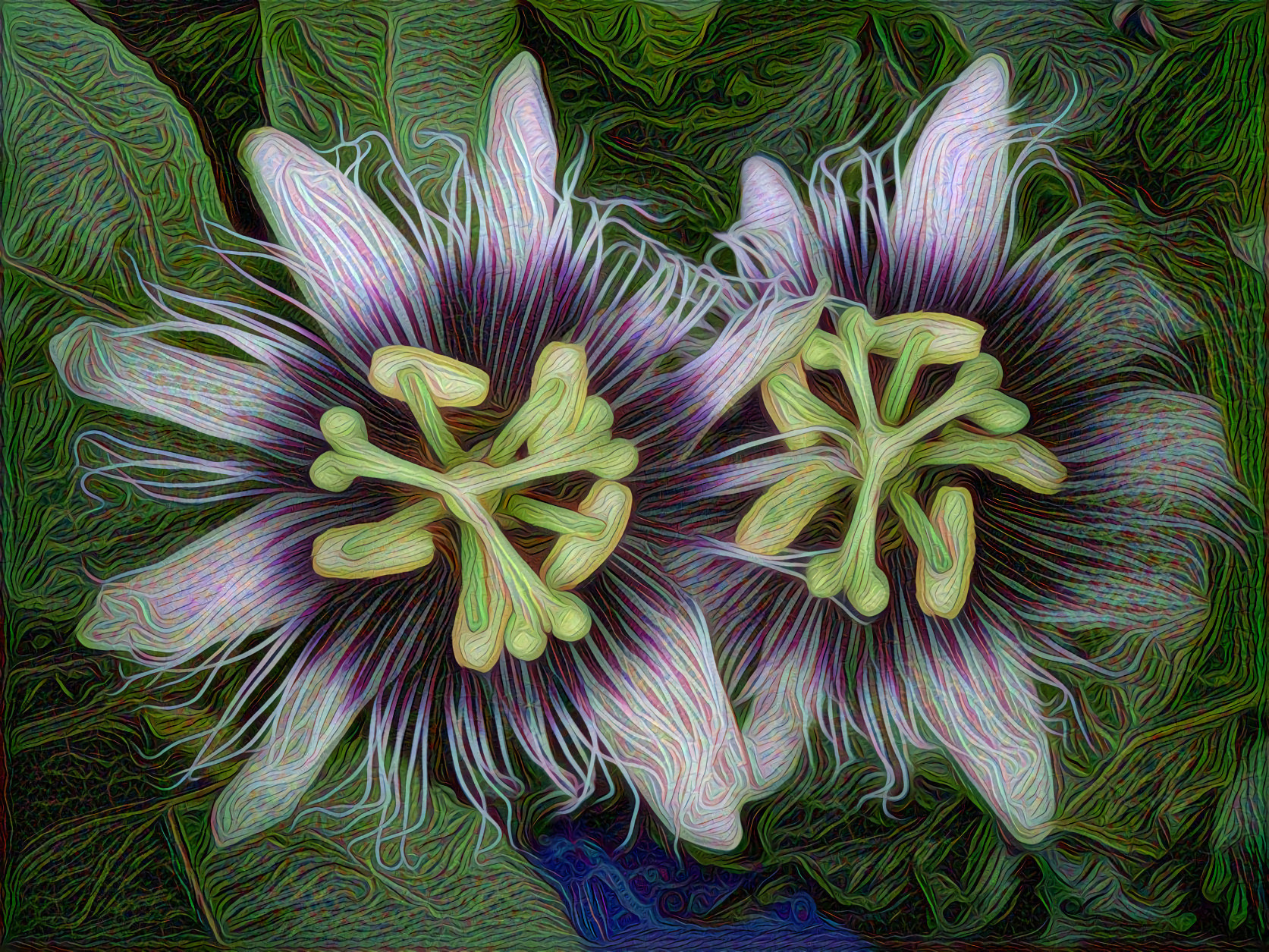 Two Passion Flowers