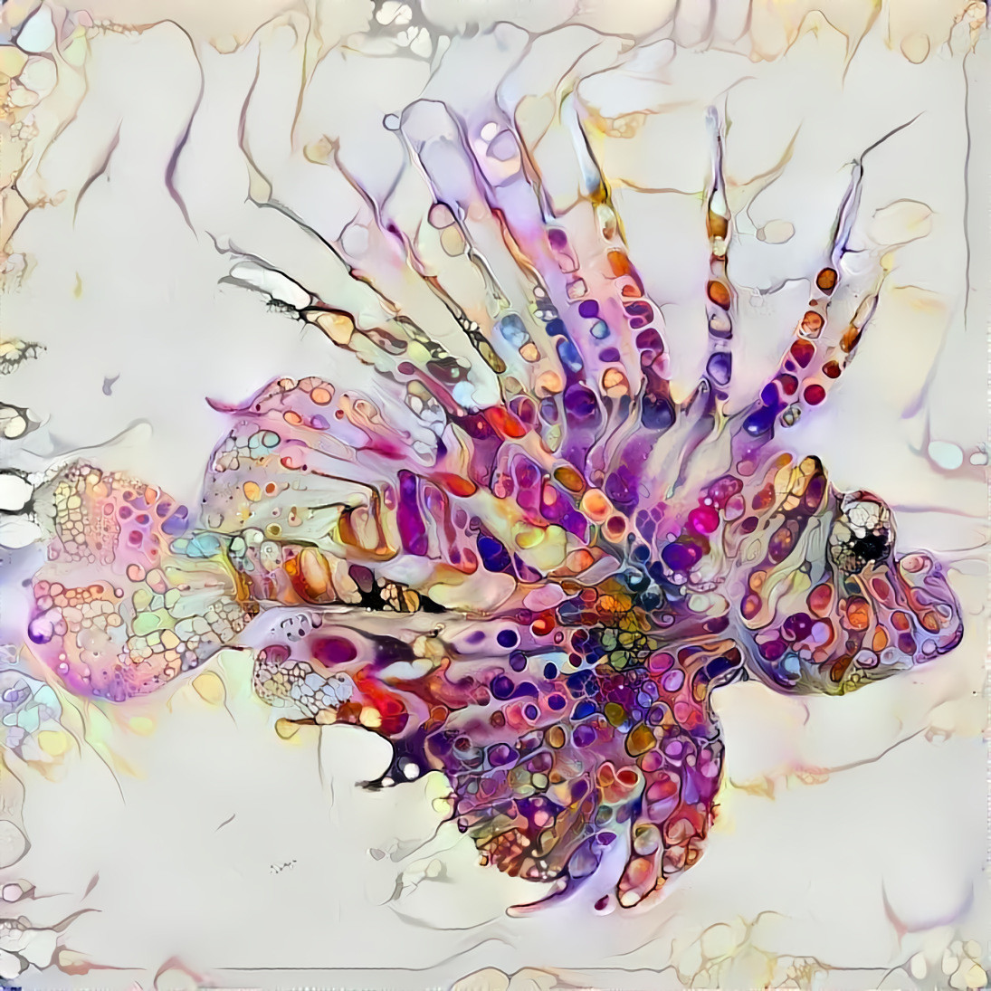 Lionfish, purple, red