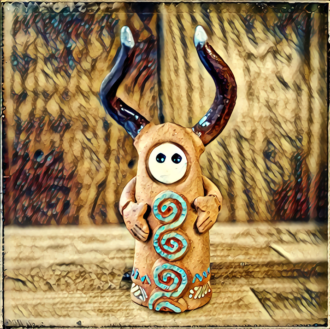 Little Totemic Guardian Ceramic Figure.