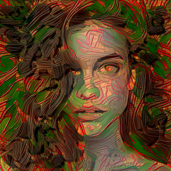 barbara palvin, orange, brown, green, painting