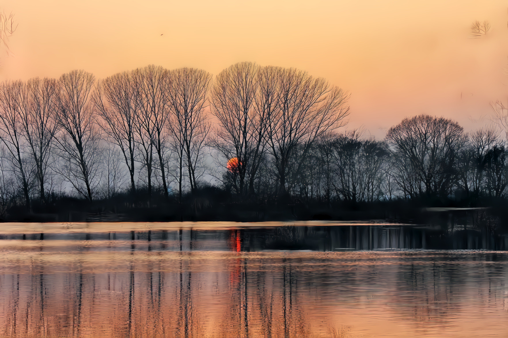 Sunset by the Lake