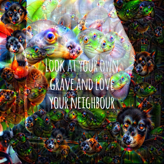 look at your own grave and love your neighbor