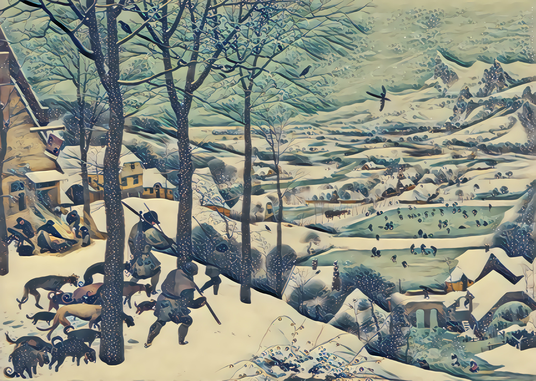 Hunters in the Snow-Pieter Brueghel the Elder