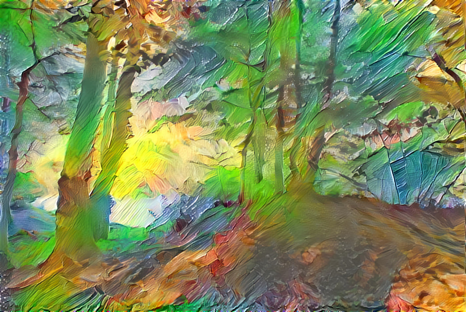 "Sun through trees" - by Unreal from own photo.