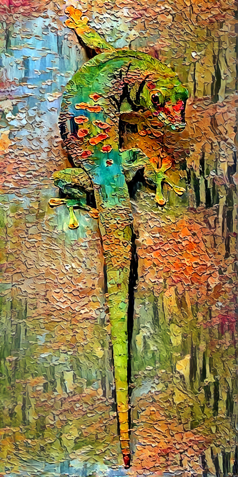 lizzard, "are you following me?" - fall colors