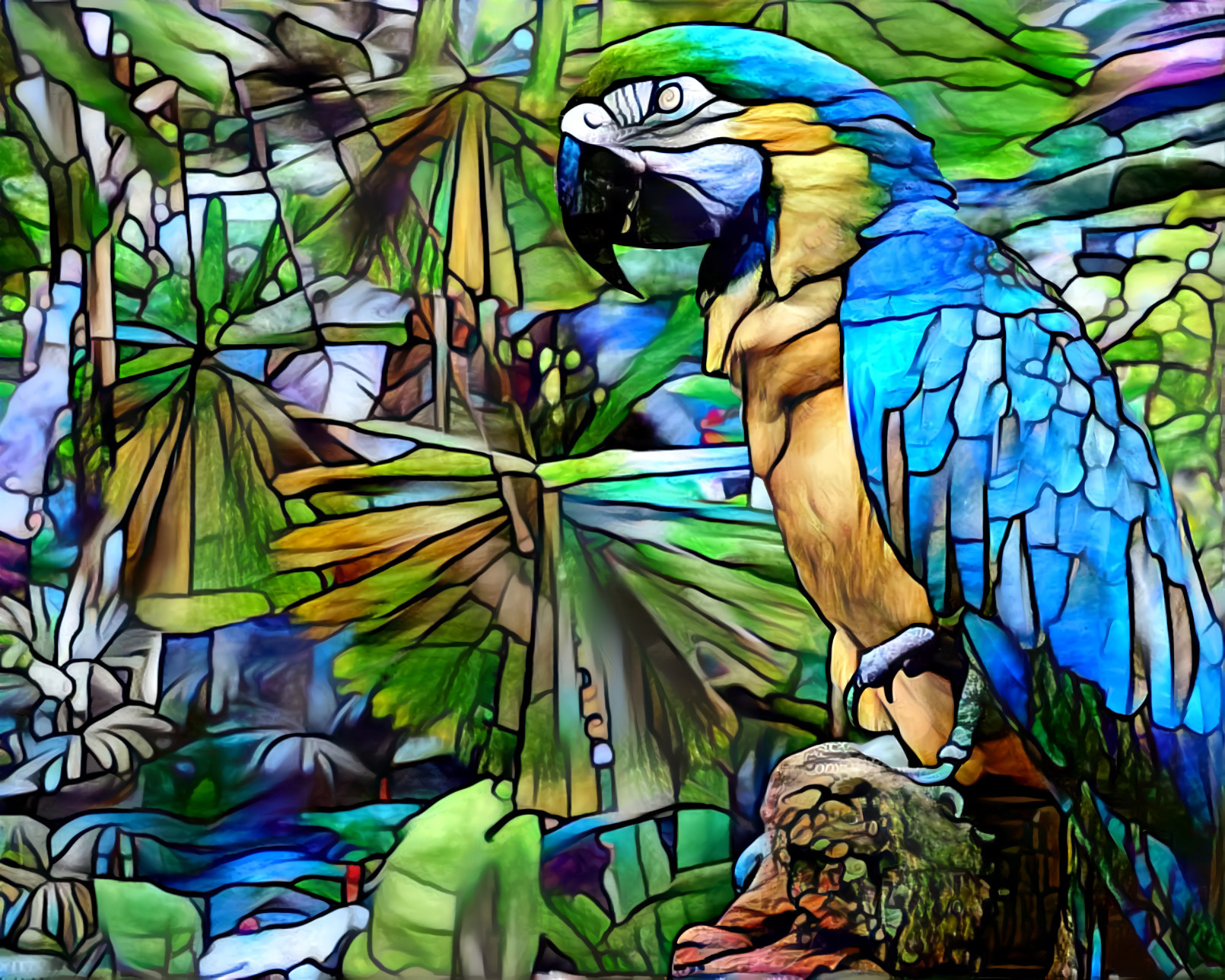 Stained Glass Parrot 