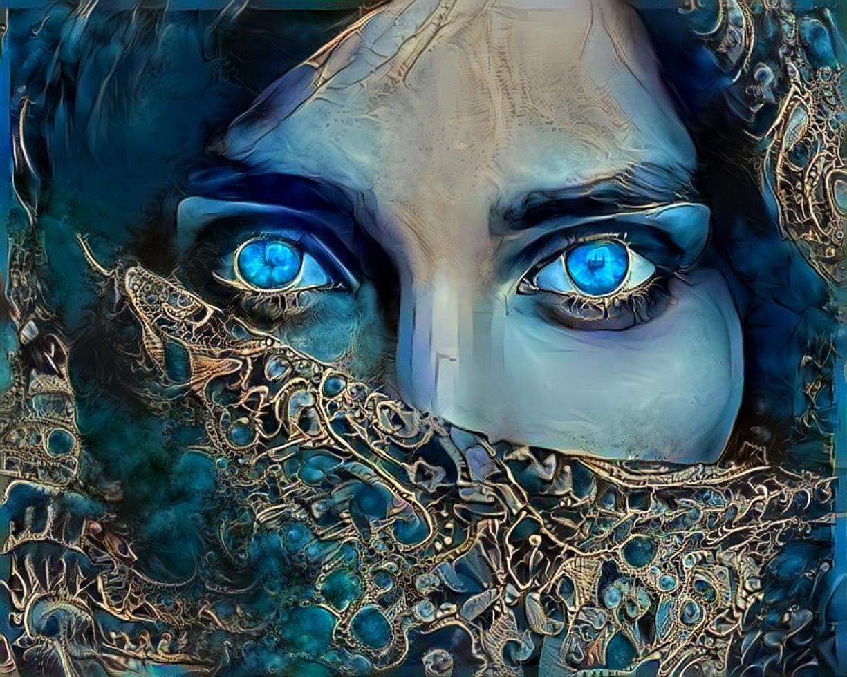 blue eyed woman