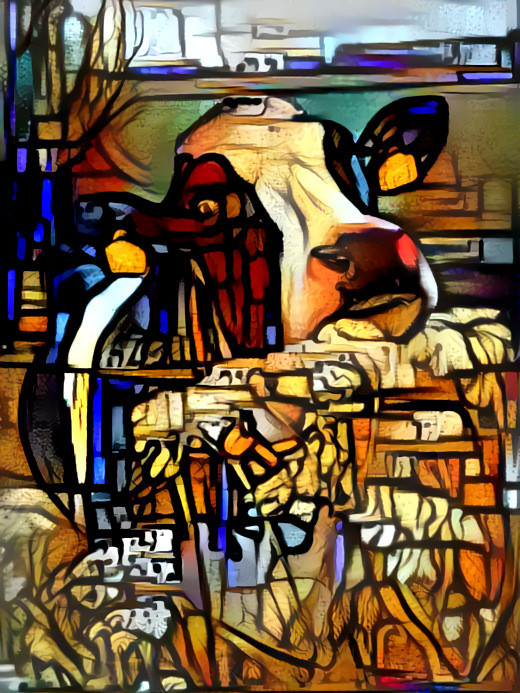 Stained Glass Cow