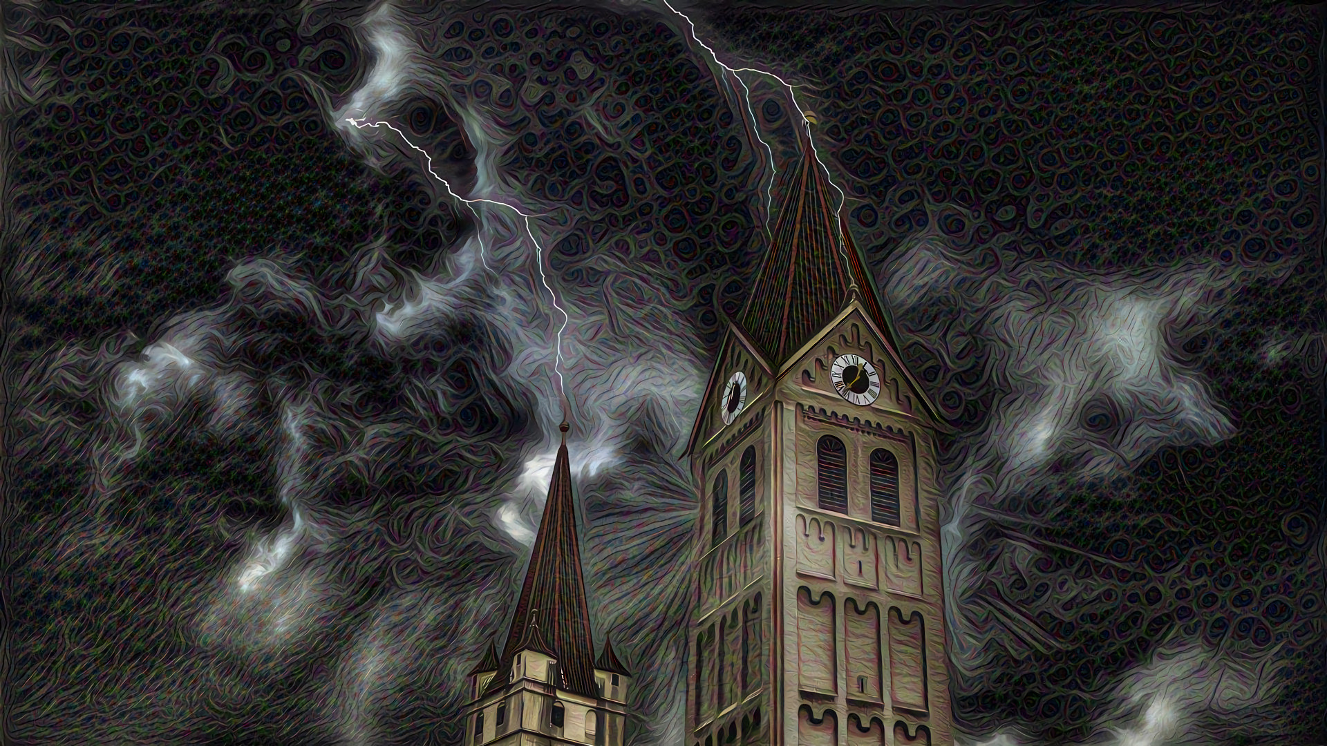 Lightning Strikes the Steeples