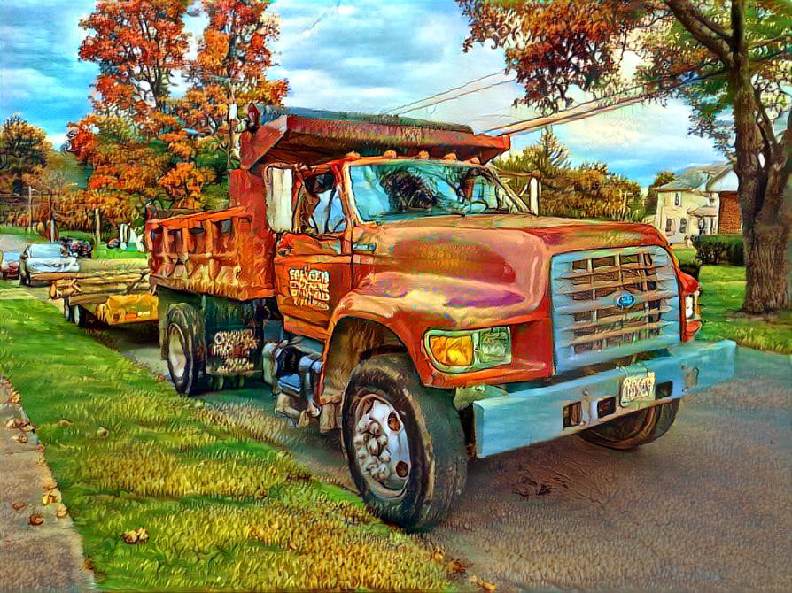 RED TRUCK IN AUTUMN