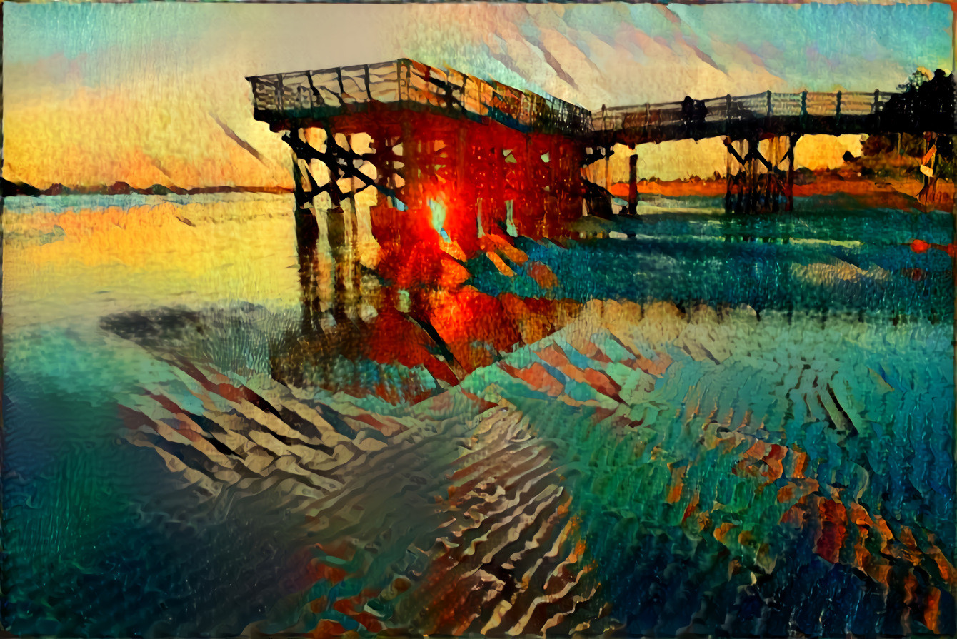 Pier on Taft Beach at Sunset