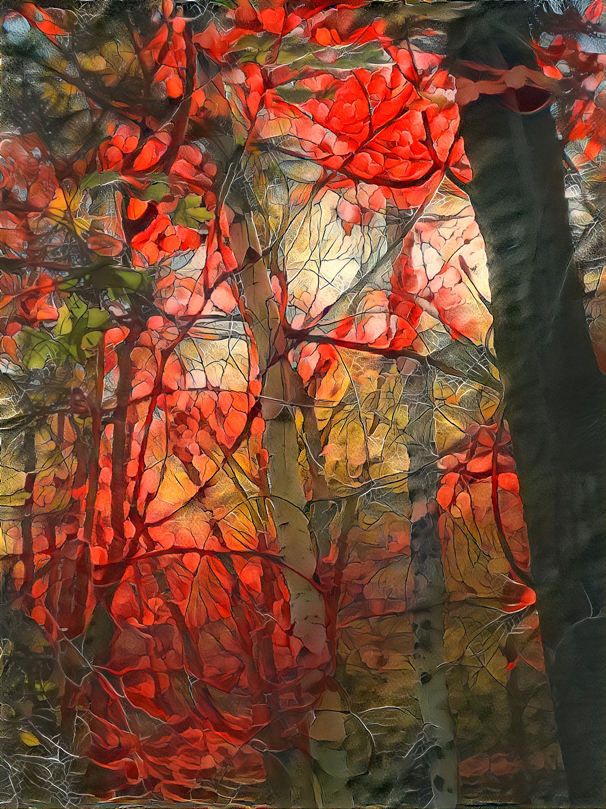 Autumn stained glass