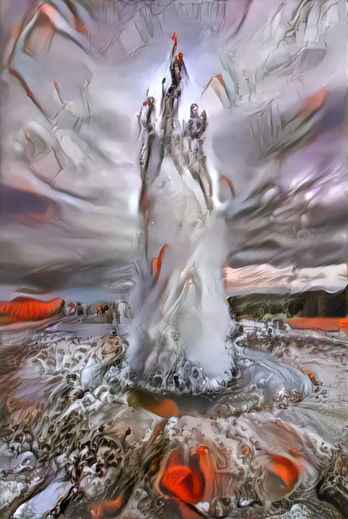 The Three Sirens take flight from the Shadowlands Geyser.