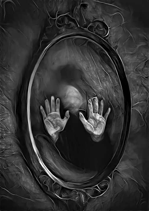 The soul trapped in the mirror searching for freedom